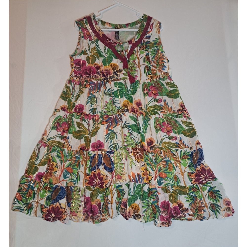 NWT Anthropologie Me 2 Magic Sz Large tuni Mini Dress  Floral NEW‎